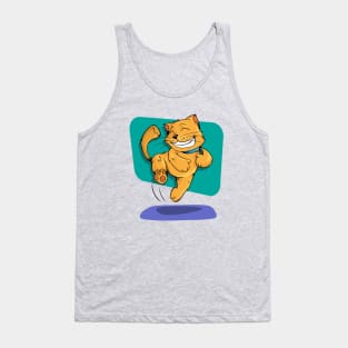 Jumping Golden Brown Cat Tank Top